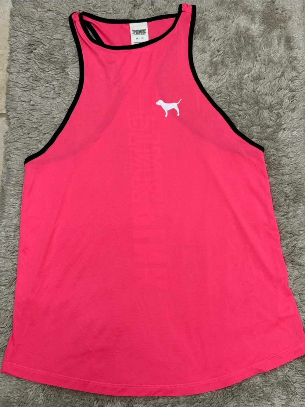 PINK Victoria's Secret Hot Pink Tank with Black Trim